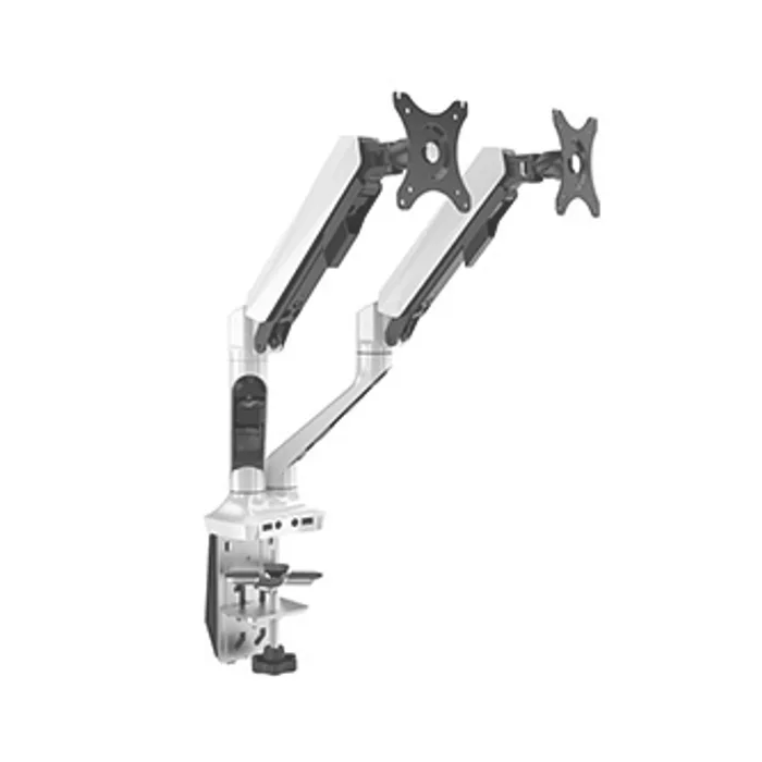 Termék főképe Polohovatelný držák pro 2 monitory, 2-9KG, svorka a průchodka stolu, 17"-30", U
