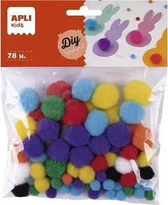 Pom-pom, színkeverék, APLI Kreatív