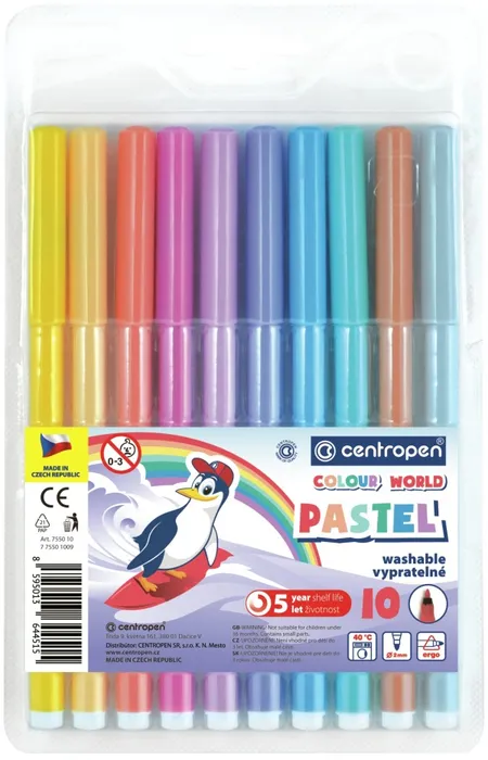 Termék főképe Popisovač CENTROPEN 7550 sada 10 PASTEL barev (fixy)
