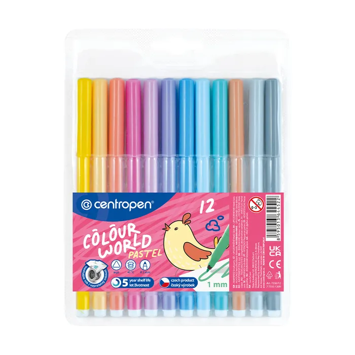 Termék főképe Popisovač CENTROPEN 7550 sada 12 PASTEL barev (fixy)