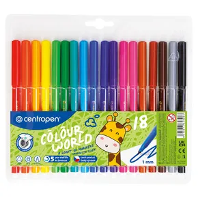 CENTROPEN 7550 jelölőkészlet 18 színből (markerek)