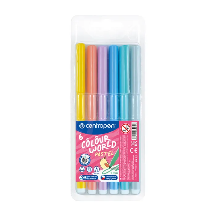 Termék főképe Popisovač CENTROPEN 7550 sada 6 PASTEL barev (fixy)