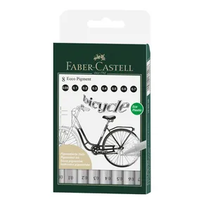Ecco Pigment tintatoll, 8 db-os tok, fekete Faber-Castell 166008
