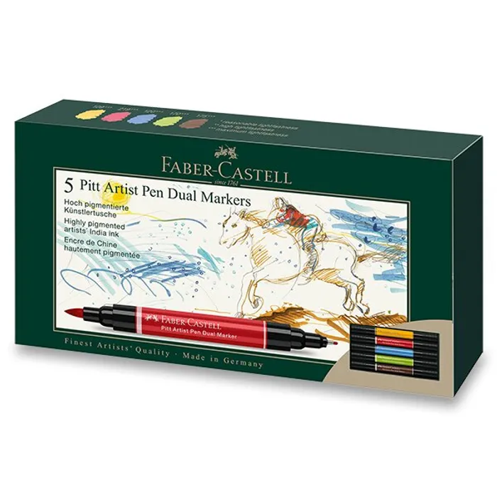 Termék főképe Popisovač Faber-Castell 162005 Pitt Artist Pen Dual Marker sada 5 ks