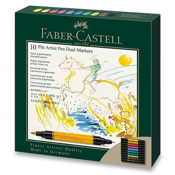 Termék főképe Popisovač Faber-Castell 162010 Pitt Artist Pen Dual Marker sada 10 ks