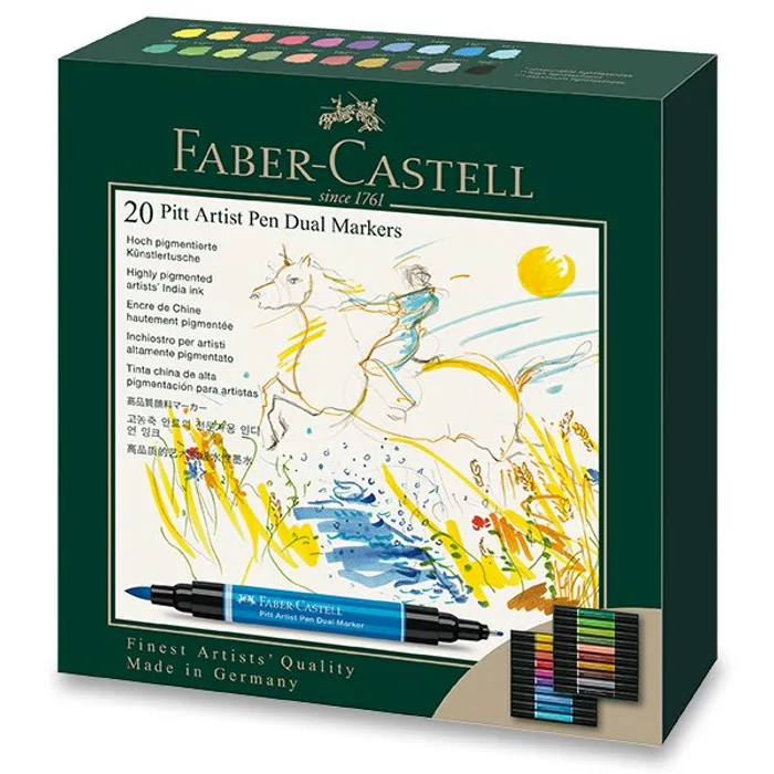 Termék főképe Popisovač Faber-Castell 162020 Pitt Artist Pen Dual Marker sada 20 ks