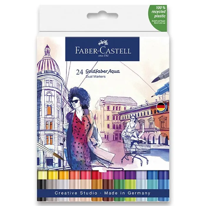 Termék főképe Popisovač Faber Castell 164624 Goldfaber Aqua Dual Marker sada 24 barev