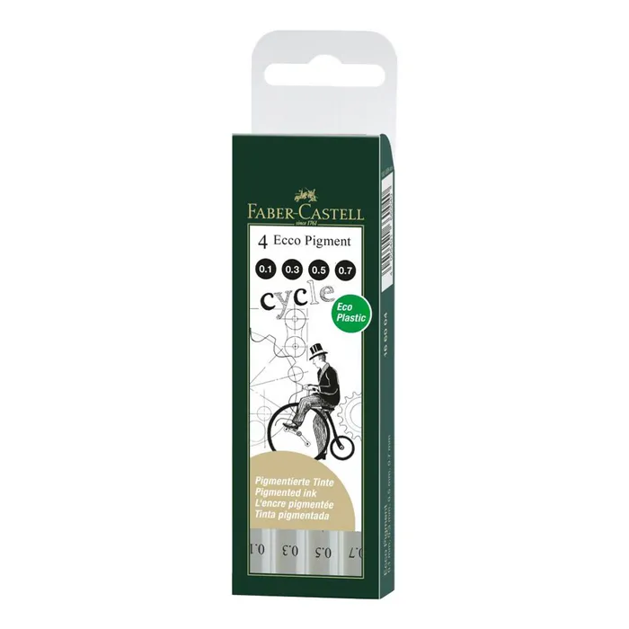 Termék főképe Popisovač Faber-Castell Ecco Pigment sada 4 ks, černé, liché hroty