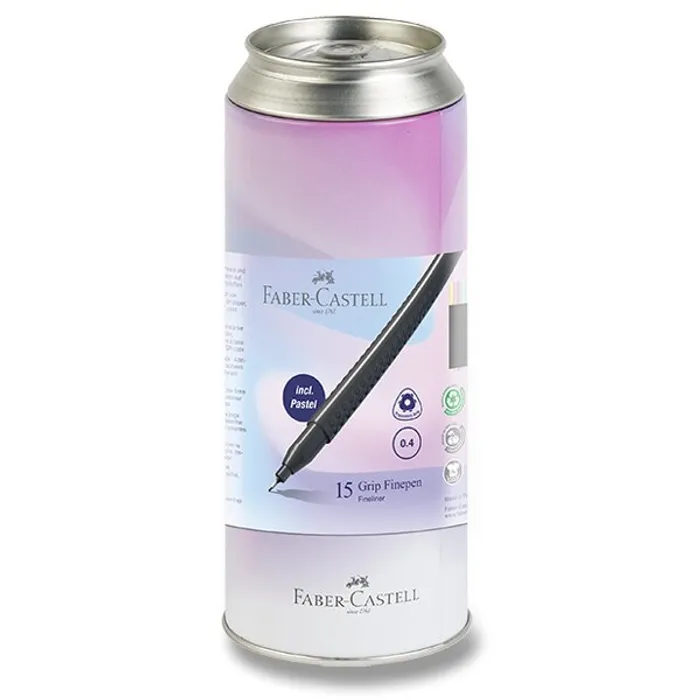 Termék főképe Popisovač Faber-Castell Finepen 15 ks, plechová dóza
