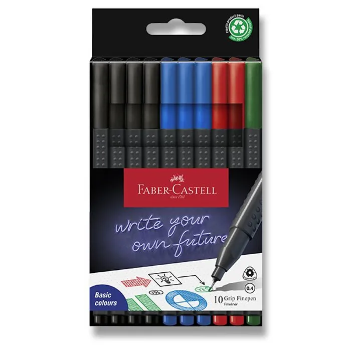 Termék főképe Popisovač Faber-Castell Finepen Grip 10 ks