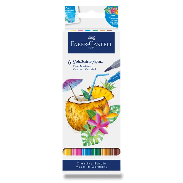 Termék főképe Popisovač Faber-Castell Goldfaber Aqua Dual Marker Coconut Cocktail [6 ks]