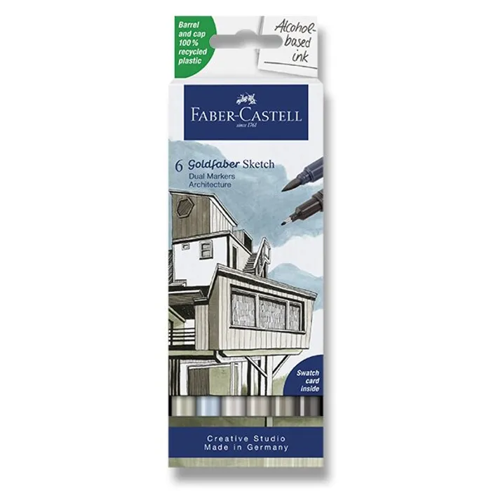 Termék főképe Popisovač Faber-Castell Goldfaber Sketch Dual Marker Architecture sada, 6 barev