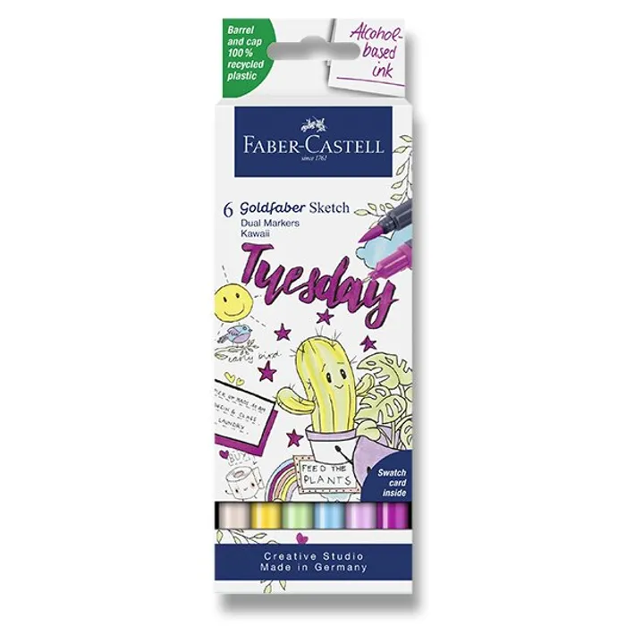 Termék főképe Popisovač Faber-Castell Goldfaber Sketch Dual Marker Kawaii sada, 6 barev