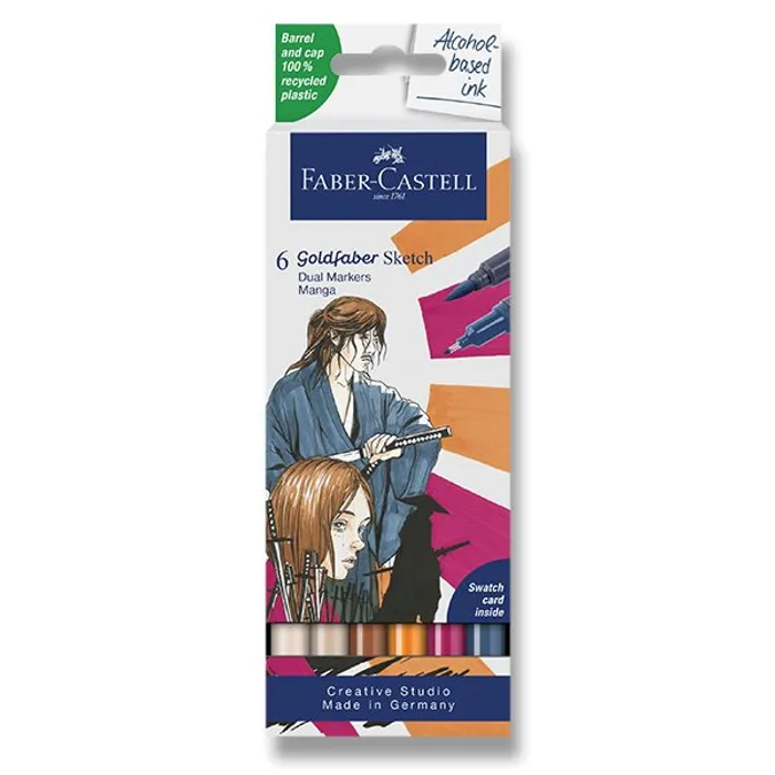 Termék főképe Popisovač Faber-Castell Goldfaber Sketch Dual Marker Manga sada, 6 barev
