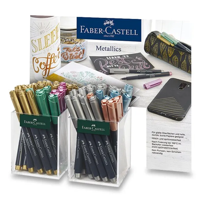 Termék főképe Popisovač Faber-Castell Metallics stojánek, 60 ks