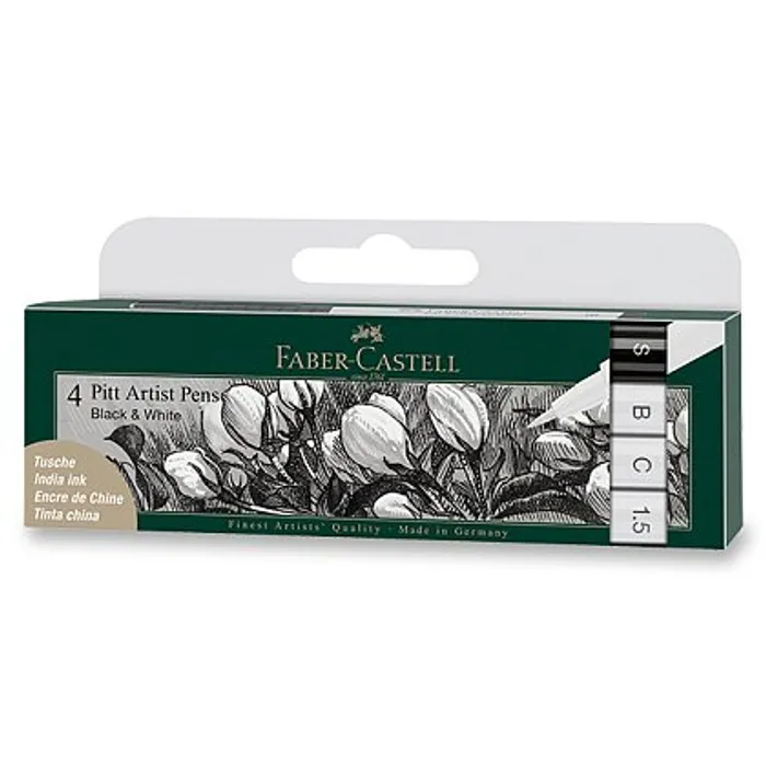 Termék főképe Popisovač Faber-Castell Pitt Artist Pen 4 kusy, black & white