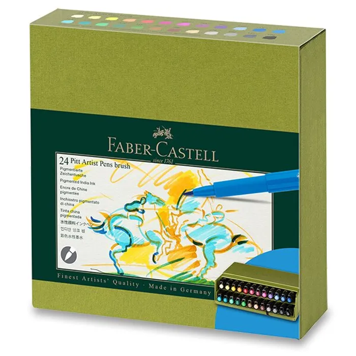 Termék főképe Popisovač Faber-Castell Pitt Artist Pen Brush studio box, 24 ks