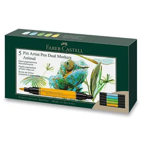 Faber-Castell Pitt művésztoll dupla marker, állatmintás, 5 db-os készlet