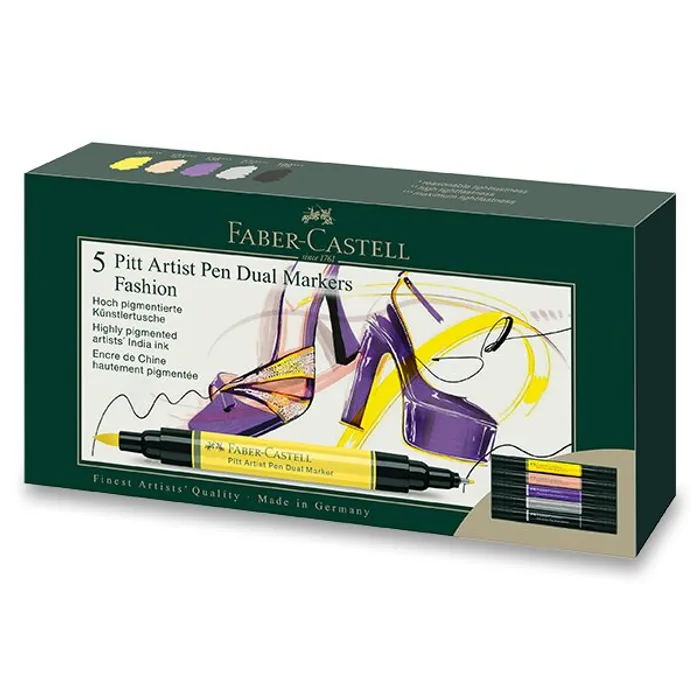 Termék főképe Popisovač Faber-Castell Pitt Artist Pen Dual Marker Fashion sada 5 ks