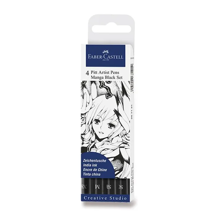 Termék főképe Popisovač Faber-Castell Pitt Artist Pen Manga 4 kusy, černé II