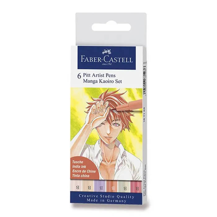Termék főképe Popisovač Faber-Castell Pitt Artist Pen Manga 6 kusů, Kaoiro