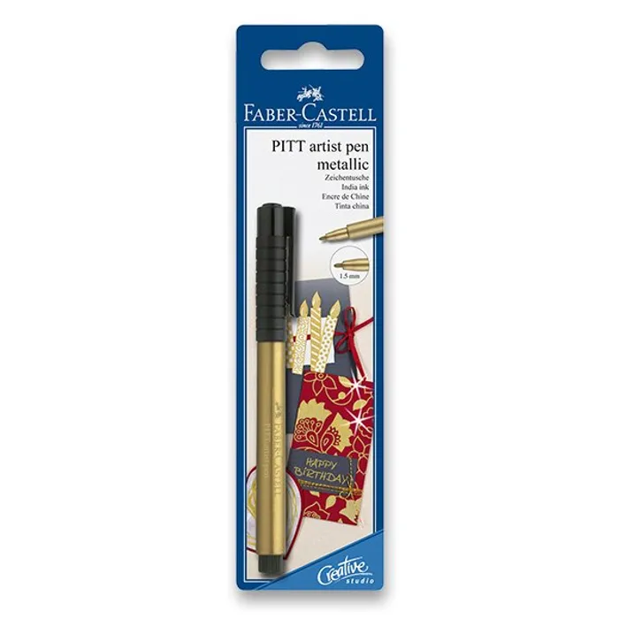 Termék főképe Popisovač Pitt Artist Pen Metallic BL 1ks, zlatá Faber Castell (167397)