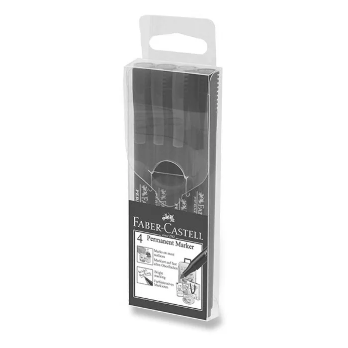 Termék főképe Popisovač Faber-Castell Slim Permanent Marker 4 ks