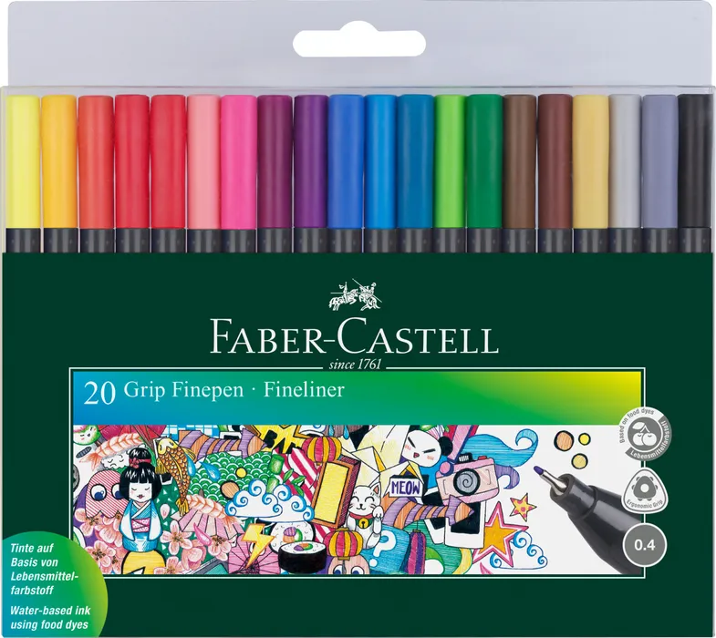 Termék főképe Popisovač Grip Sada 0.4mm, 20ks Faber Castell 151620