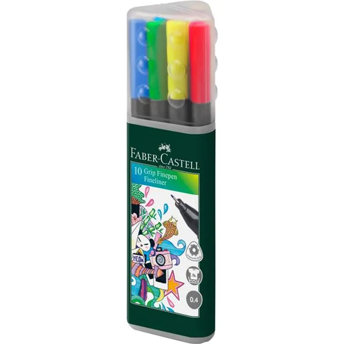 Termék főképe Popisovač Grip Sada 0.4mm, plastový box 10ks Faber Castell 151611
