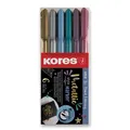 Kores Style Brush Marker Metál, 6 színben