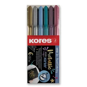 Kores Style Brush Marker Metál, 6 színben