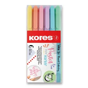 Kores Style Brush Marker Pasztell, 6 színben
