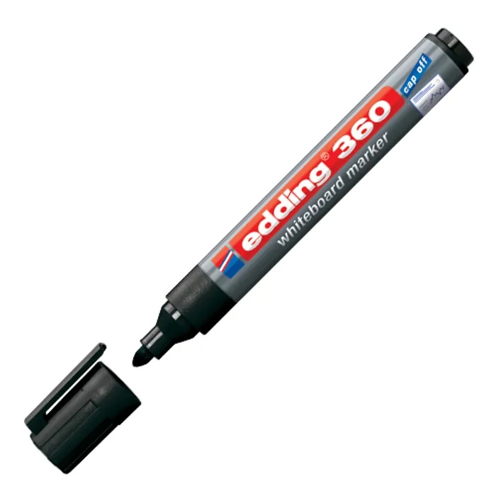 Termék főképe Popisovač na bílou tabuli a flipchart "360", černá, 1,5-3mm, kuželový hrot, EDDING