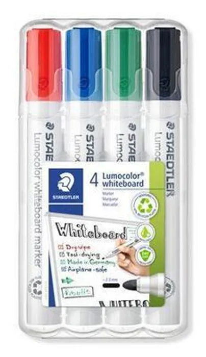 Termék főképe Popisovač na bílou tabuli "Lumicolor 351", 4 barvy, kuželový hrot, 2mm, STAEDTLER
