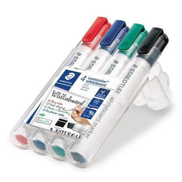 Termék főképe Popisovač na bílou tabuli "Lumocolor 351 B", sada, 4 barvy, klínový hrot, STAEDTLER