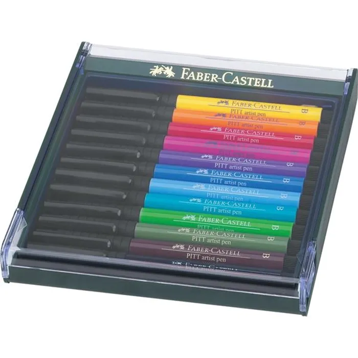 Termék főképe Popisovač Pitt Artist Pen Brush 12ks, základní barvy  Faber Castell 267421