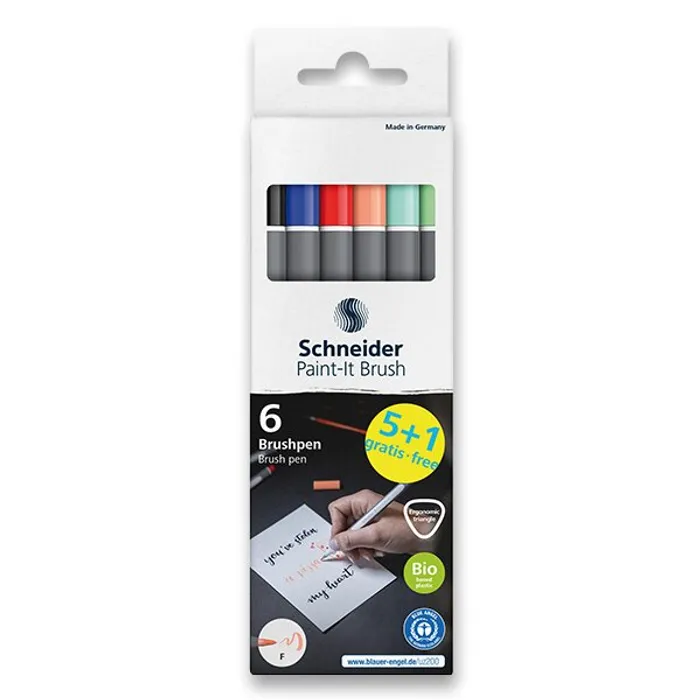 Termék főképe Popisovač Schneider Paint-it 070 Brush sada 6 ks, základní a pastelové barvy