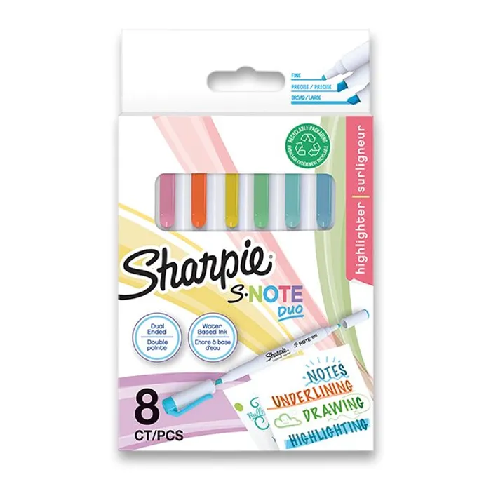 Termék főképe Popisovač Sharpie S-Note Duo souprava, 8 barev