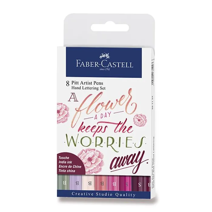 Termék főképe Popisovače Faber-Castell 267124 Pitt Artist Pen Hand Lettering 8 kusů