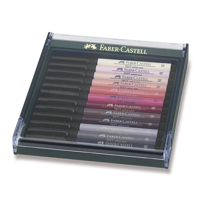 Termék főképe Popisovače Faber-Castell 267424 Pitt Artist Pen Brush 12 ks, tělové barvy