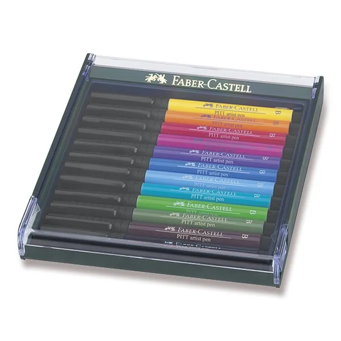 Termék főképe Popisovače Faber-Castell Pitt Artist Pen Brush 12 ks, základní barvy