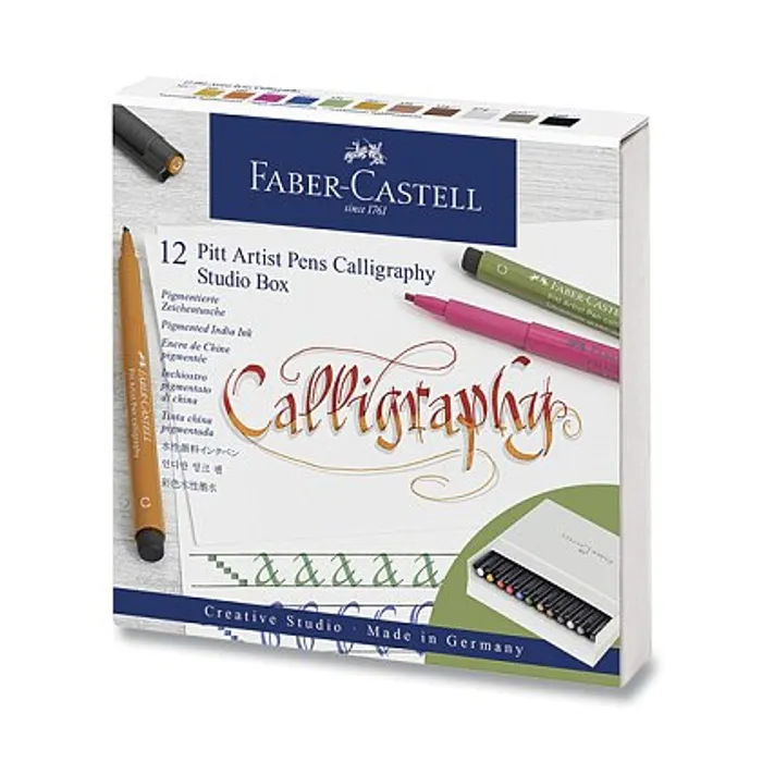 Termék főképe Popisovače Faber Castell Pitt Artist Pen Calligraphy box 12 ks 167512