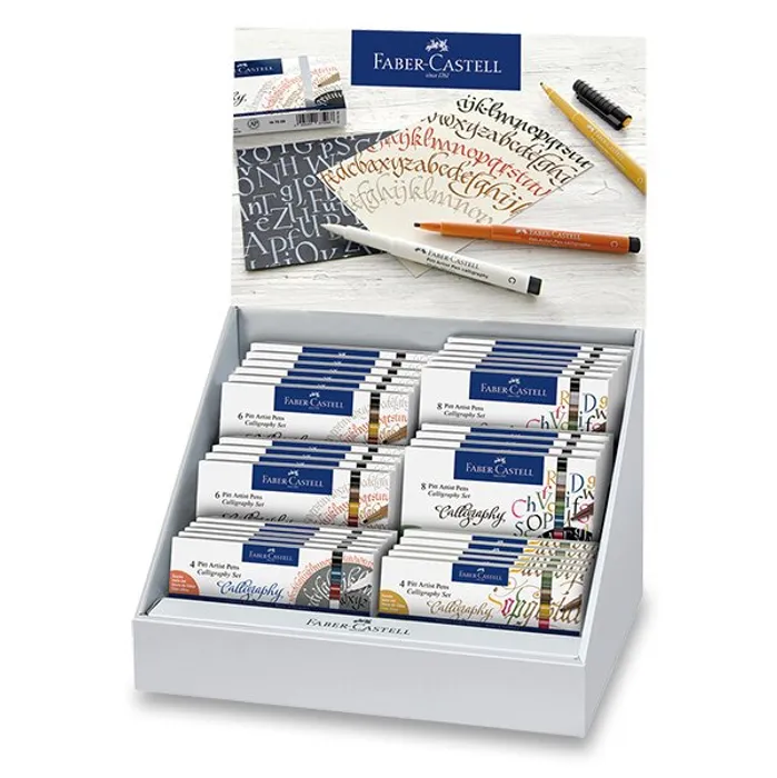 Termék főképe Popisovače Faber-Castell Pitt Artist Pen Calligraphy stojánek, 30 ks