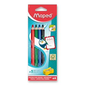 Popisovací tužka na tabuli Maped dry-erasable 4 barvy + ořezávátko