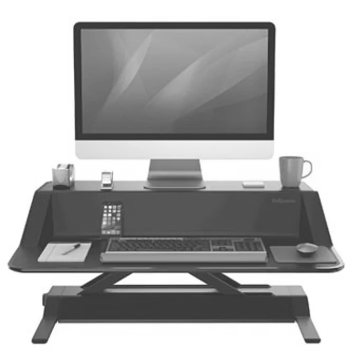Termék főképe Pracovní stanice, Sit-Stand Lotus, černá, plast-kov, Fellowes