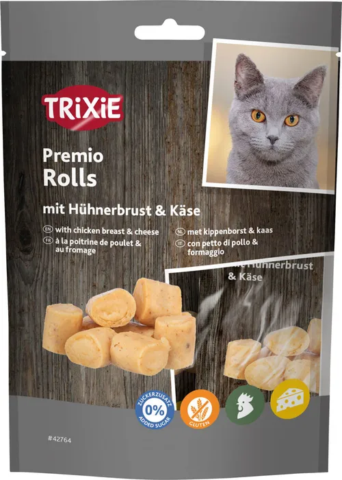 Termék főképe PREMIO Chicken & Cheese Rolls - válečky s kuřetem a sýrem, 50 g