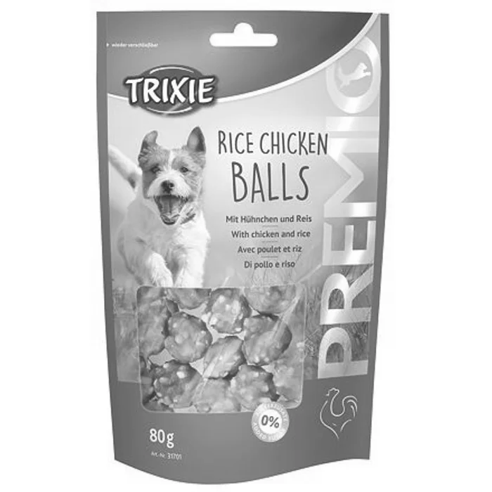 Termék főképe PREMIO Rice Chicken Balls, kuličky s kuřecím a rýží, 80g