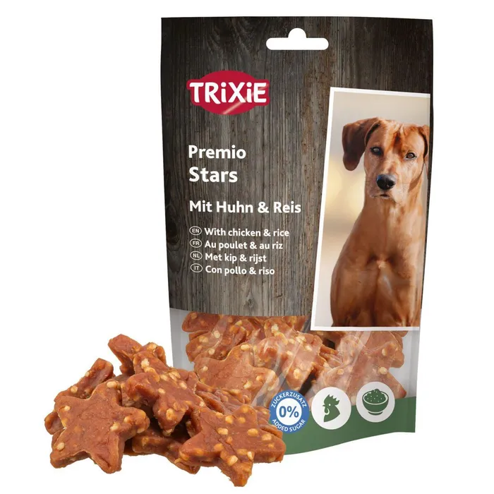 Termék főképe PREMIO Stars, hvězdičky s kuřetem a rýží, 100 g
