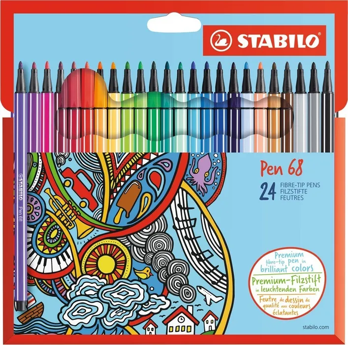 Termék főképe Prémiový vláknový fix - STABILO Pen 68 - 24 ks sada