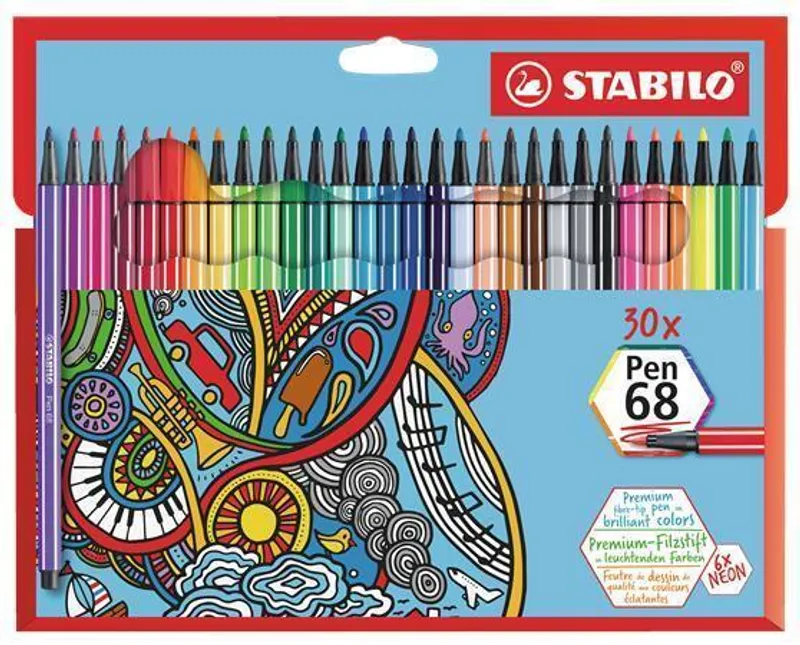 Termék főképe Prémiový vláknový fix - STABILO Pen 68 - 30 ks sada